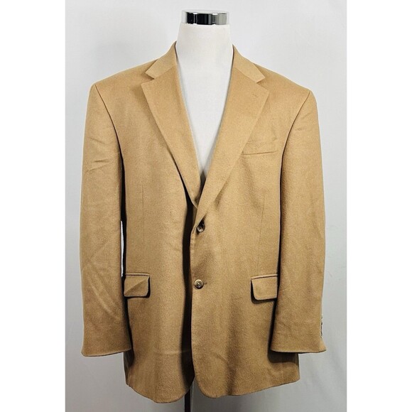 RBM 48R Sport Coat Wool Camel Blend Beige Two Button Lined Vented - Picture 2 of 8